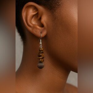 Tiger’s Eye Healing Stone Earrings – Courage & Confidence Energy Jewelry